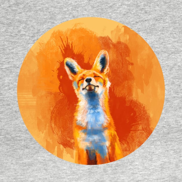 Happy Fox - Orange Illustration by Flo Art Studio
